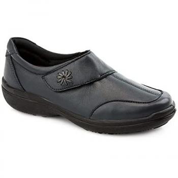 Pavers Navy One‑Touch Leather Monk Shoes (Extra Wide)