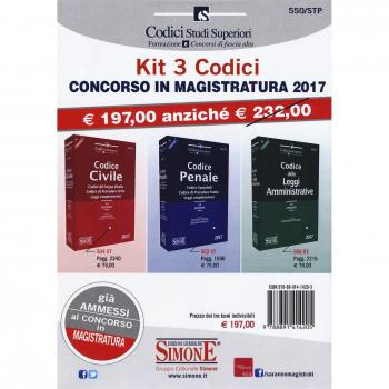 Kit 3 Codici Concorso in Magistratura 2017. Codice Penale. Codice Zanardelli. Codice di Procedura Penale. Leggi Complementari