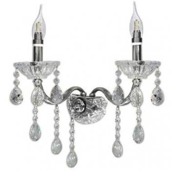 Candelabro de Cristal Acrílico con Gotas Plata