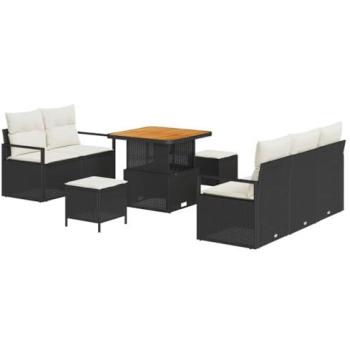 Canapé de Terrasse 8 Pcs Acacia et Rattan