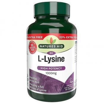 Natures Aid Comprimés L-Lysine 1000mg (80)