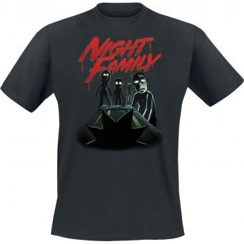 Homme : T‑Shirt à manches courtes Rick & Morty, Night Family, couleur noire