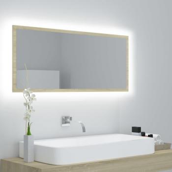 Espejo de baño LED en color roble Sonoma 100x8,5x37 cm