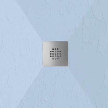 Réceptacle de douche Dexa extra plat 90x150 cm, finition résine gris cendre avec grillage inox