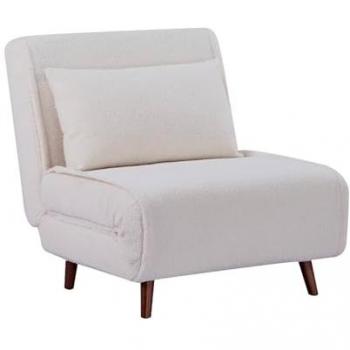 Sillón Borreguito Convertible de Madera con Acabado Crema