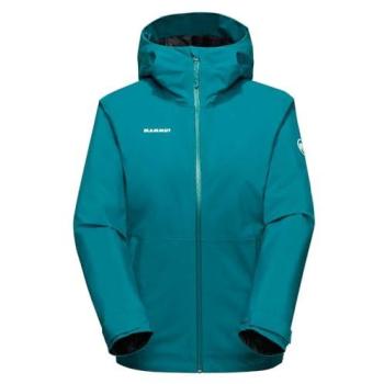 Mammut Women's Deep Teal Linard HS Thermo Waterproof Hiking Jacket with Hood, XS
