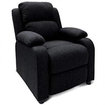 Fauteuil Relax Contemporain Riga Tissu Noir