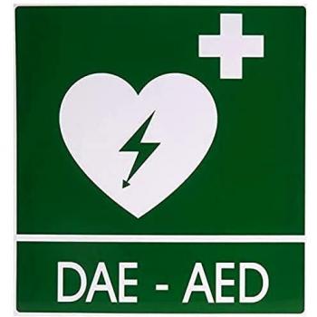 Cartello di Emergenza Defibrillatore AED 29x36 cm in Alluminio