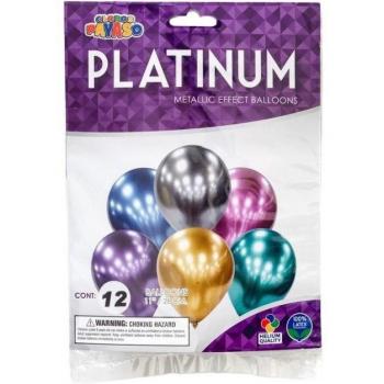 Pack de 12 ballons en latex métalliques Payaso