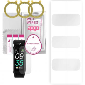 3x apgo Protector de Pantalla Hydrogel para Niceboy X-fit Plus, Película con Capa de Posicionamiento