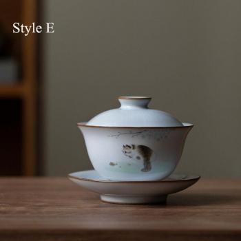 LUWU 160ml Cute Cat Ceramic Tureen