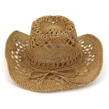 Sombrero Redondo de Paja para Mujer con Visera Ancha y Protección Solar
