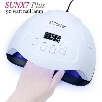 Lámpara de Uñas Sol X7+ 90W LED Híbrida para Geles, Esmaltes y Arte