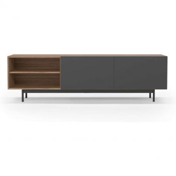 Mueble Bajo TV Md-608-1 en Nogal y Grafito