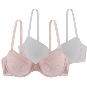 Pink & Ivory 2-Pack Demi Cups with Light Padding – Dorina (36C)