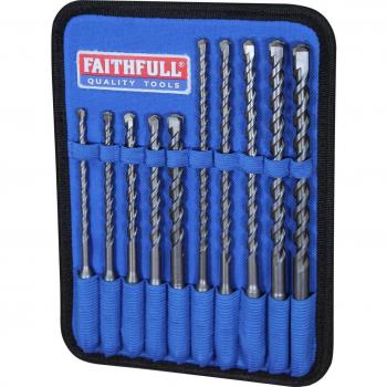 Faithfull 10 Piece Drill Bit Set for SDS Plus Drills