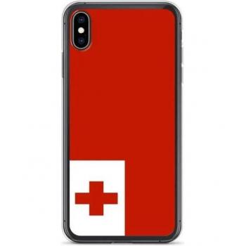 Vertical TPU Phone Skin – Multicolored Tonga Flag – iPhone Compatibility