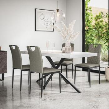 Classic Marble & Linen Dining Set