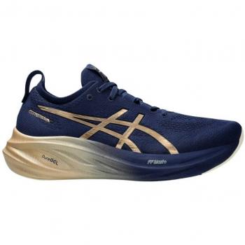 Asics Gel Nimbus 26 Platinum Blau Gold Schuhe 44,5