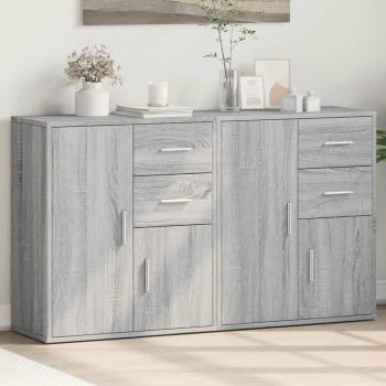 VidaXL Sideboard‑Set 2 Stück – Grau Sonoma Eiche 60x31x70 cm Holzwerkstoff