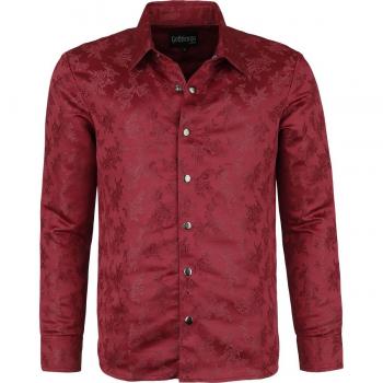 Long Sleeve Gothic Rose Shirt – Dark Red (EMP)