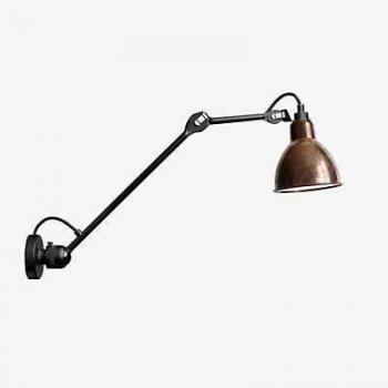 DCW Gras No 304 L 40 Wandleuchte schwarz, Kupfer roh/weiß