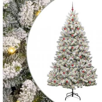 Sapin de Noël Artificiel 240 cm Vert et Blanc