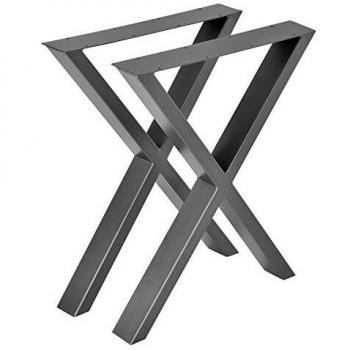 Set de 2 Pieds de Table DIY Acier Gris 59 x 72 cm