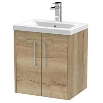 Juno 500mm Wall Hung Vanity Unit with Basin in Autumn Oak