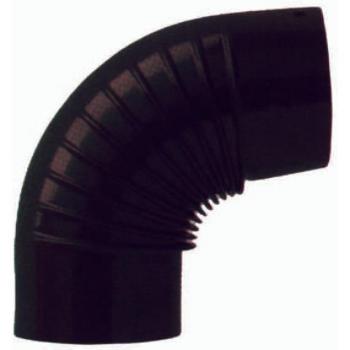 Angolo 90° porcellanato nero opaco, compatibile con stufe a legna (Ø10 cm)