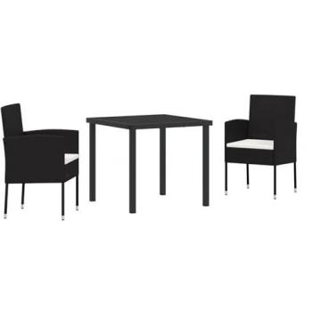 Gartenstuhlgarnitur „VidaXL Black Rattan“ – 5‑teiliges Set
