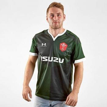 Under Armour Welsh Rugby Union Replica Away, Maglia Uomo, Forest Green / White
