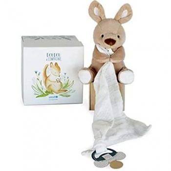 Peluche Kangourou Doudou & Compagnie avec attache-sucette