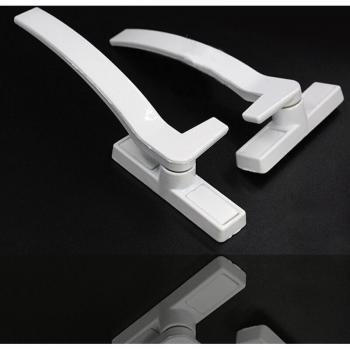 White Right-Hand Window Handle with Security Lock
