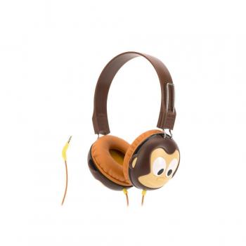 MyPhones Griffin KaZoo Kinderkopfhörer mit Affen‑Design – Braun