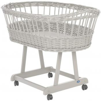 Alvi Stubenwagen Birthe – Silbergraues Modell 80x46 cm, inklusive Teddy Romantik Set