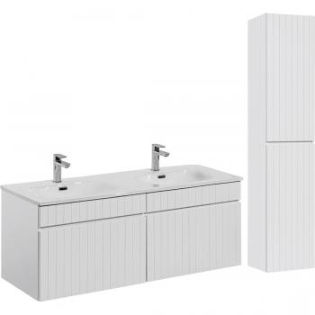 Columna y Mueble Lavabo Doble 120 cm en Blanco