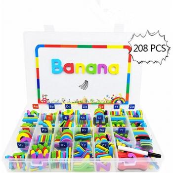 Foam Letter Magnets for Fridge – 208 Piece Set