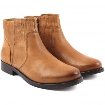 Apple of Eden Dougie Cognac 36 EU Chelsea Boots Zip Up Style