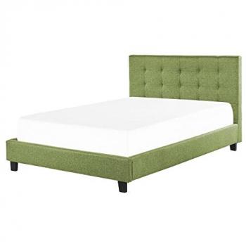 Wasserbett grün 160 x 200 cm mit gepolstertem Kopfteil und Knopfverzierung La Rochelle