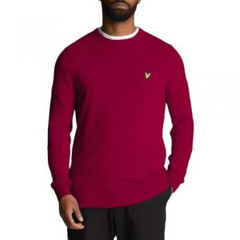 Lyle & Scott Rundhalspullover aus Merinowolle in Burgunder