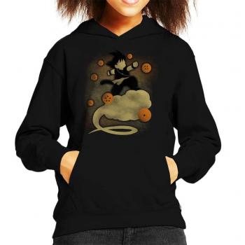 Dragon Ball Z Goku Kid’s Cloud Silhouette Jacket – Black