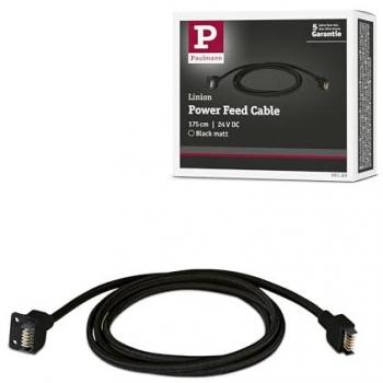 Textile‑Coated Power Cable, 1.75 m – Black