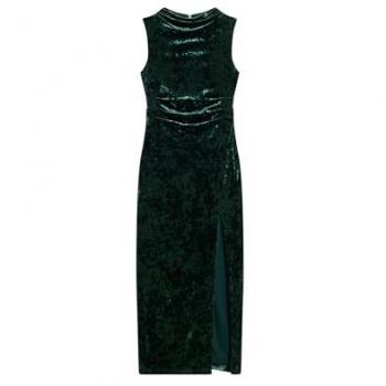 Maxi-robe vert sombre Superdry, longueur pleine, taille 36