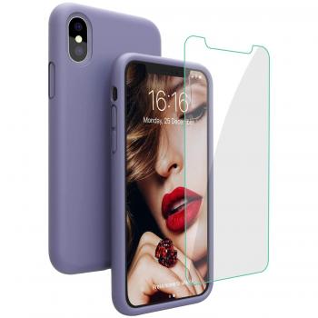 JASBON iPhone X/XS Schutzhülle – Grau & Lila Mix