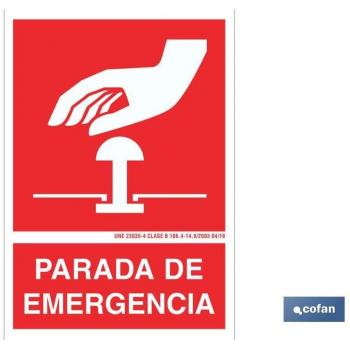 Señal luminosa de emergencia 148x105mm con texto y pictograma