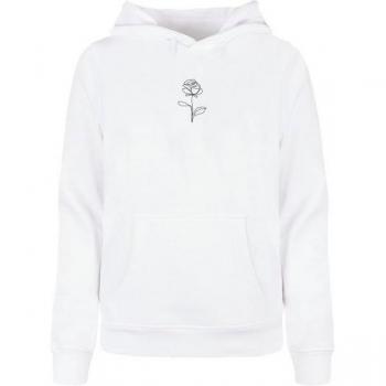 Merchcode Damen Damen-Style Rose Hoody – Kapuzenpullover XXL, weiß, Baumwoll‑Polyester-Mix