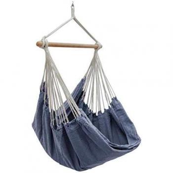 Hamac Suspendu Confort XXL 185x130cm 100% Coton Gris