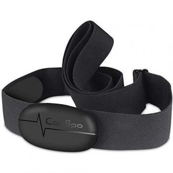CooSpo H6 Fascia Cardio Bluetooth Ant+, Cardiofrequenzimetro con Fascia Toracica, ECG/EKG Sensore di Frequenza Cardiaca, Impermeabile IP67 Compatibile con CoospoRide, Strava