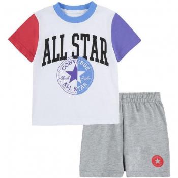 Conjunto Converse short y camiseta gris infantil